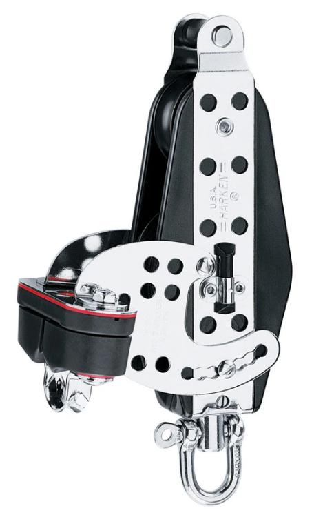 Harken 76mm Fiddle Midrange Hexaratchet® Block — Becket, Cam Cleat