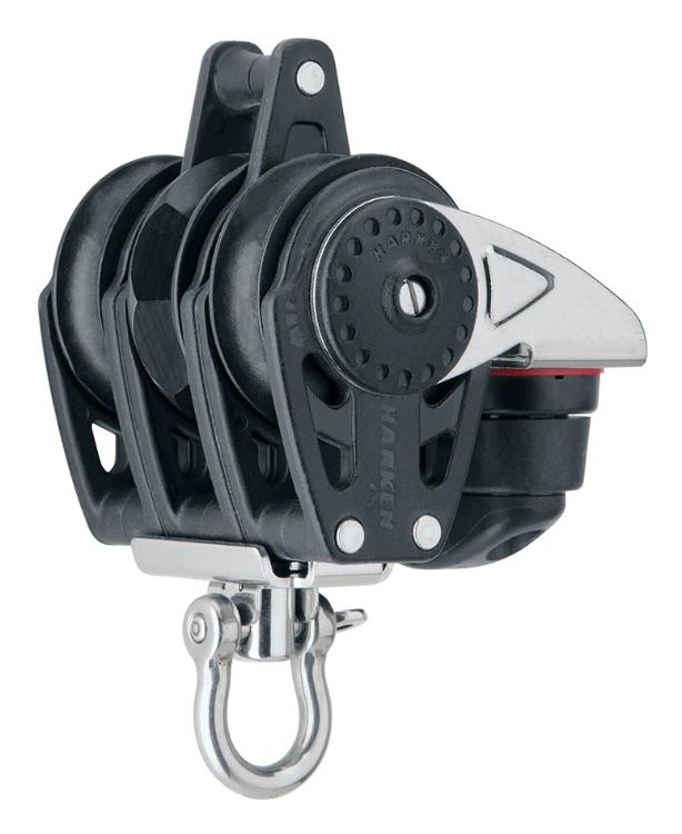 Harken 40mm Triple Ratchet Block — Swivel, Becket, Cam Cleat