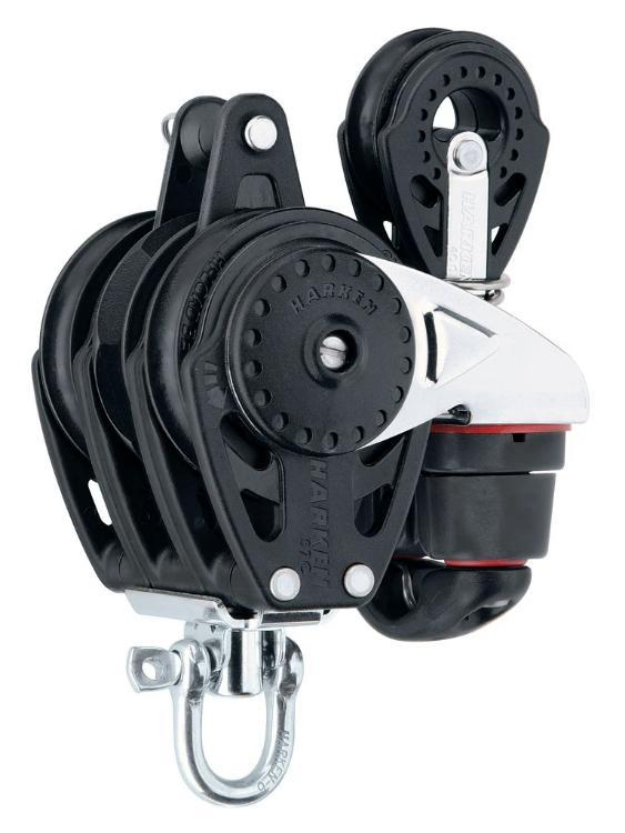 Harken 57mm Triple Ratchamatic® Block — Swivel, Cam Cleat, 40 mm Block