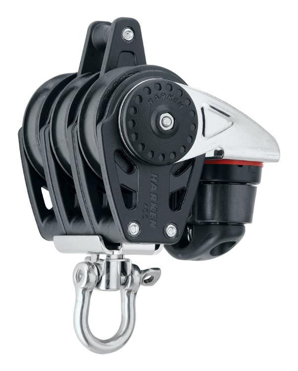 Harken 40mm Triple Block — Swivel, Becket, Cam Cleat