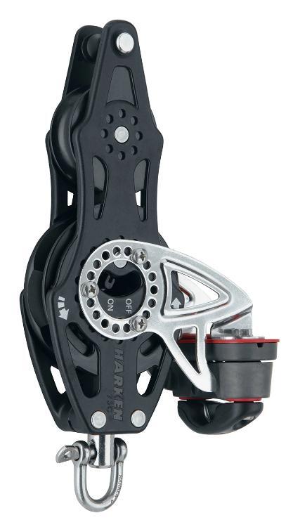 Harken 75mm Fiddle Ratchet Block — Swivel, Becket, Cam Cleat