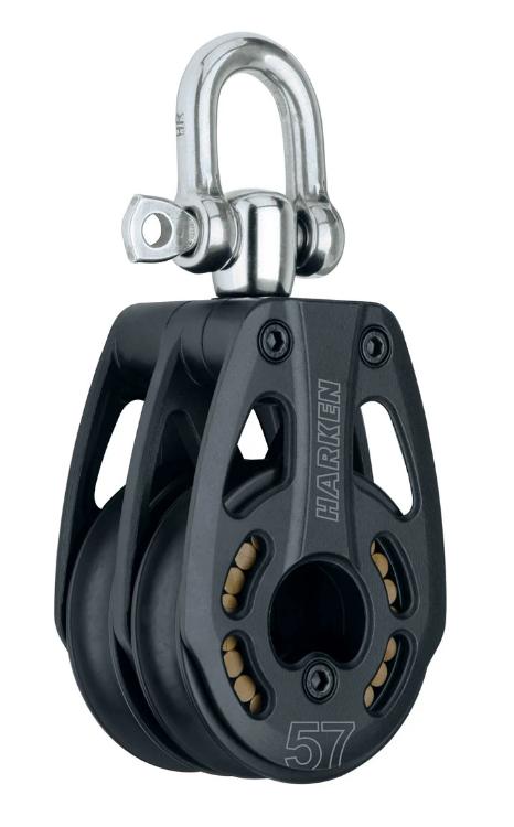 Harken 57mm Aluminum Double Block — Swivel