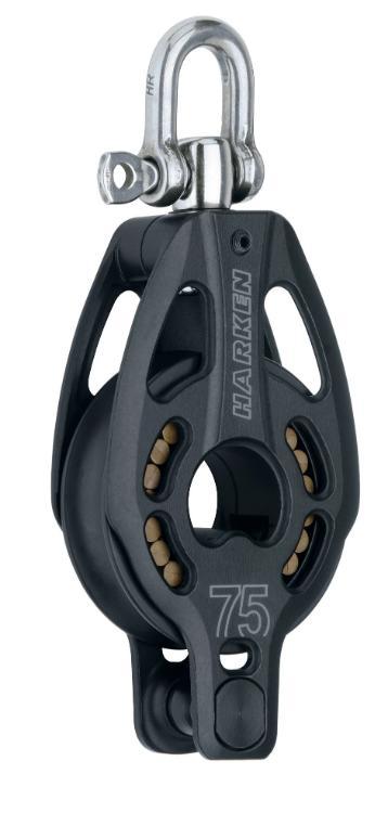 Harken 75mm Aluminum Block — Swivel, Becket