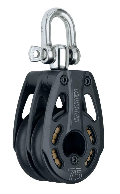 Harken 75mm Aluminum Double Block — Swivel