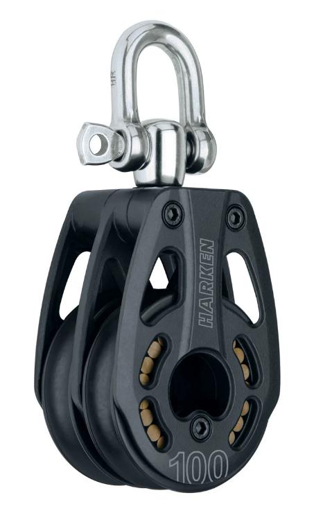 Harken 100mm Aluminum Double Block w/ Swivel
