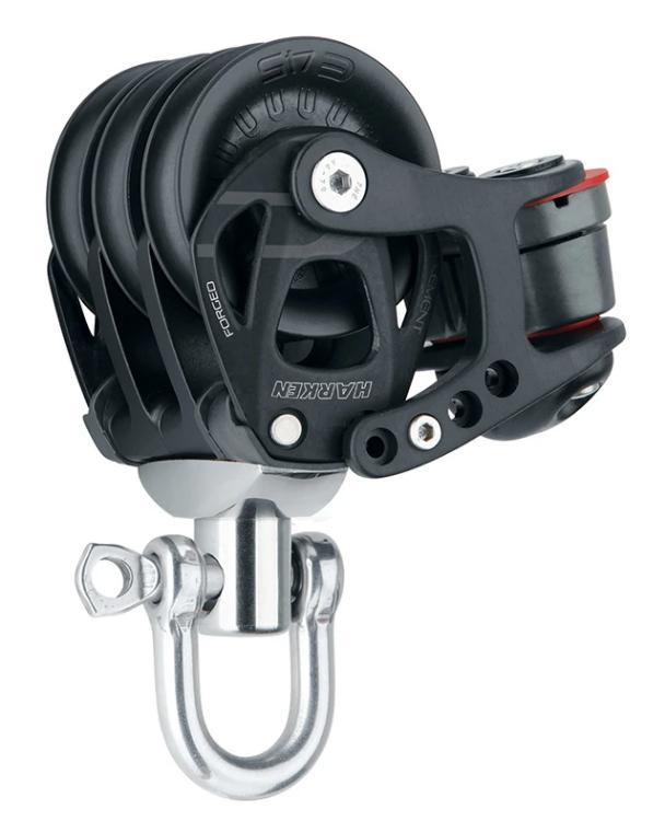 Harken 45mm Aluminum Element Triple Block — Swivel, Cam Cleat