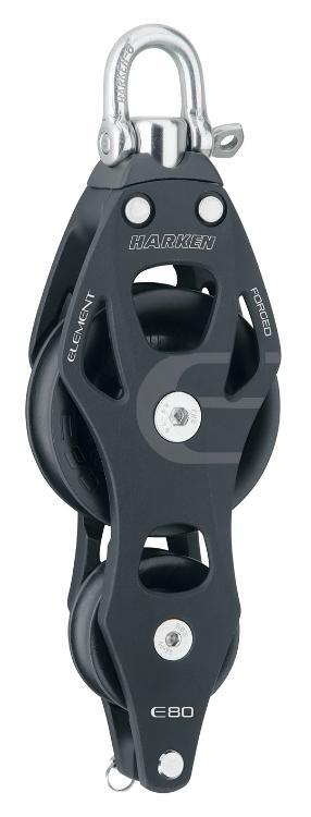 Harken 80mm Aluminum Element Fiddle Block — Swivel, Becket