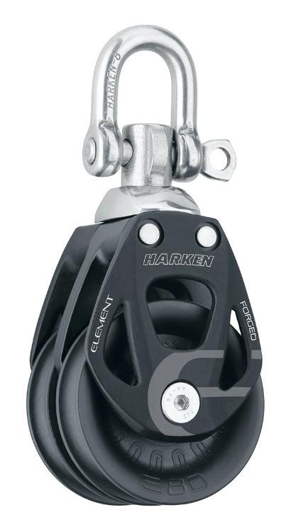 Harken 80mm Aluminum Element Double Block — Swivel
