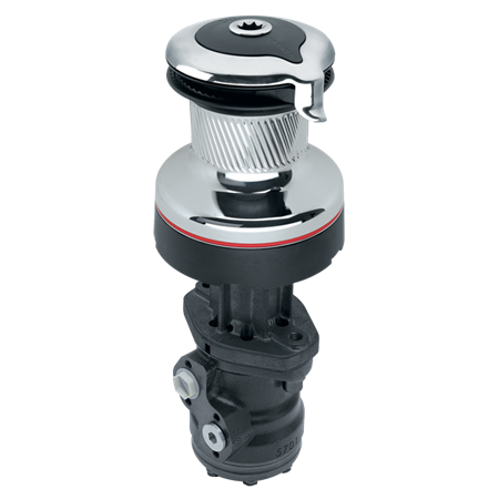 Harken 70 Hydraulic Self-Tailing Radial Chrome Winch — 3 Speed, Vertical