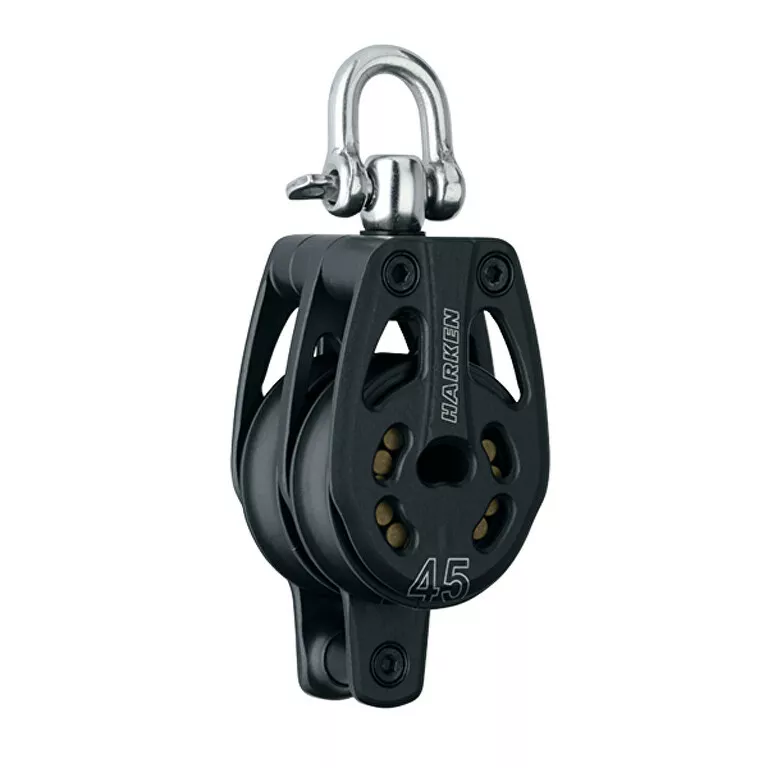 HARKEN 45 mm Aluminum Double Block — Swivel, Becket