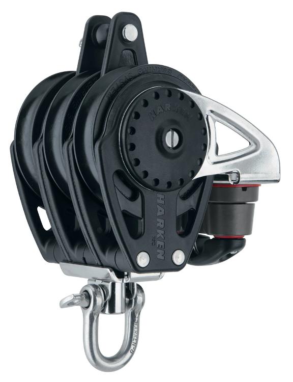 Harken 75mm Triple Block — Swivel, Becket, Cam Cleat