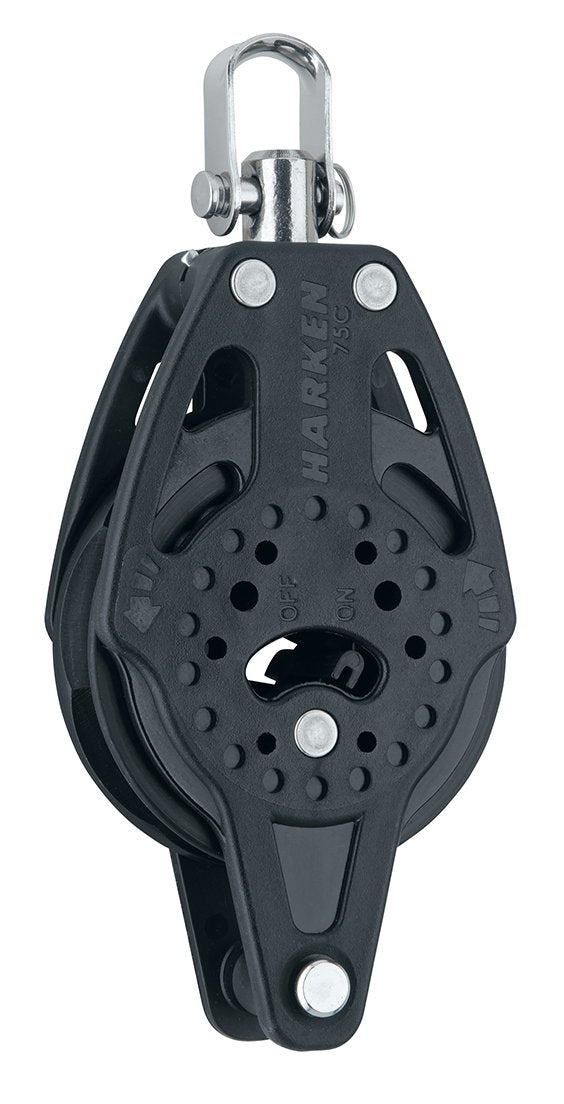 Harken 75mm Ratchet Block — Swivel, Becket