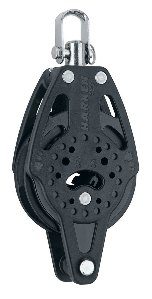 Harken 75mm Ratchet Block — Swivel, Becket