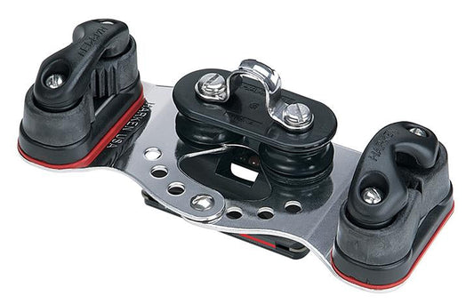 Harken 22mm Car — Fixed Sheaves, Cam Cleats