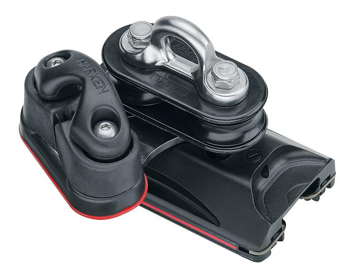 Harken 22mm High-Load Car — Pivoting Sheaves, Cam Cleat