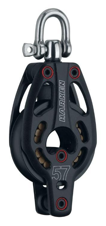 Harken 57mm Aluminum Low-Load Block — Swivel, Becket