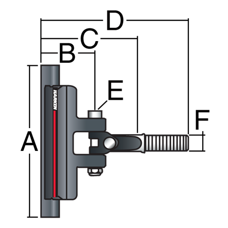 Harken System A CB HL Batten Car w-12mm Stud