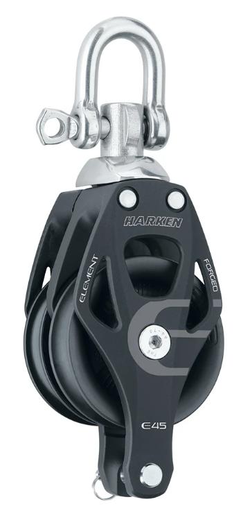Harken 45mm Aluminum Element Double Block — Swivel, Becket