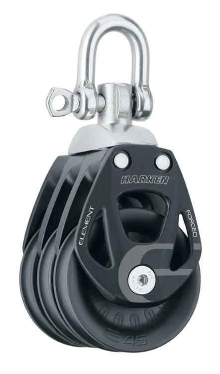 Harken 45mm Aluminum Element Double Block — Swivel, Becket