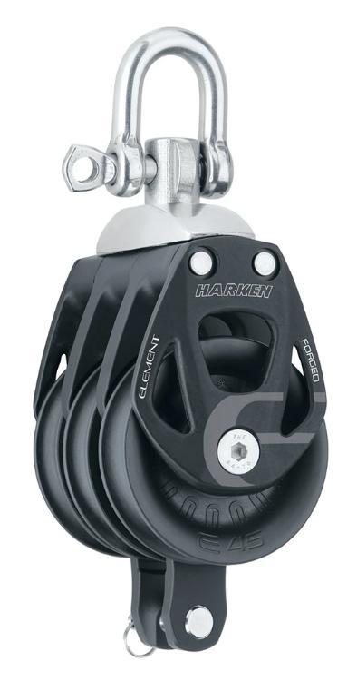 Harken 45mm Aluminum Element Triple Block — Swivel, Becket