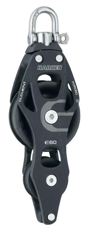 Harken 60mm Aluminum Element Fiddle Block — Swivel, Becket