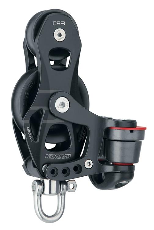 Harken 60mm Aluminum Element Fiddle Block — Swivel, Cam Cleat