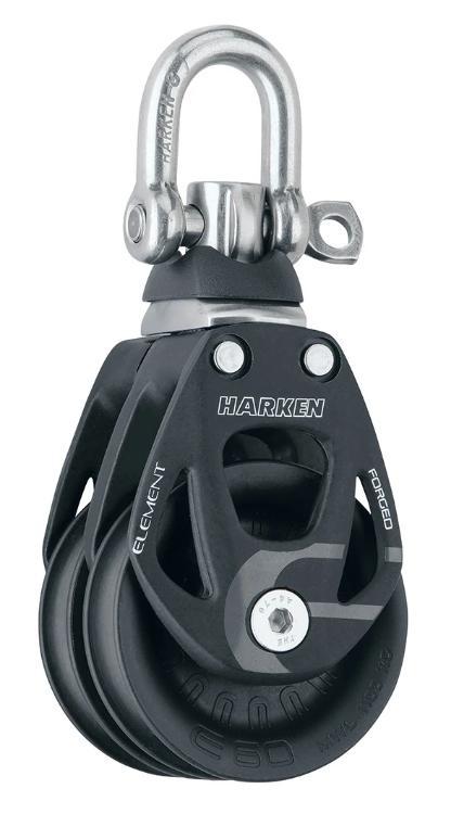 Harken 60mm Aluminum Element Double Block — Swivel