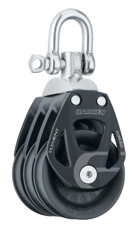 Harken 60mm Aluminum Element Triple Block — Swivel
