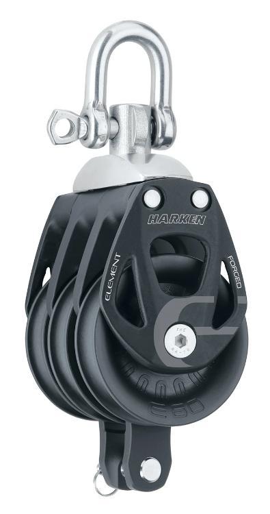 Harken 60mm Aluminum Element Triple Block — Swivel, Becket