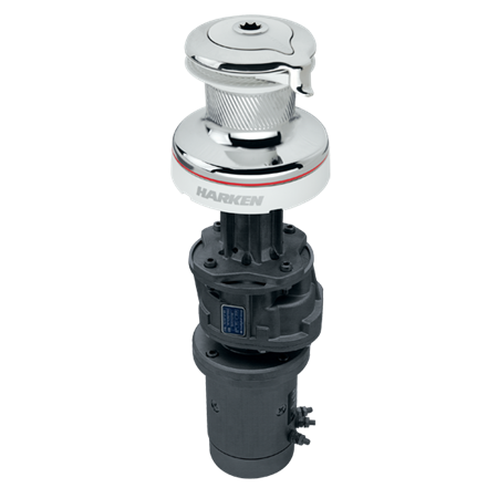 Harken 70 3 Speed Electric Self-Tailing Radial Winch - Chrome with White Trim
