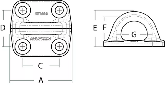 HARKEN Medium HL Square Duplex Padeye
