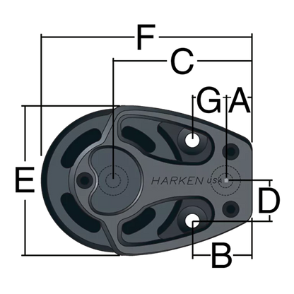 Harken 125mm Aluminum Footblock